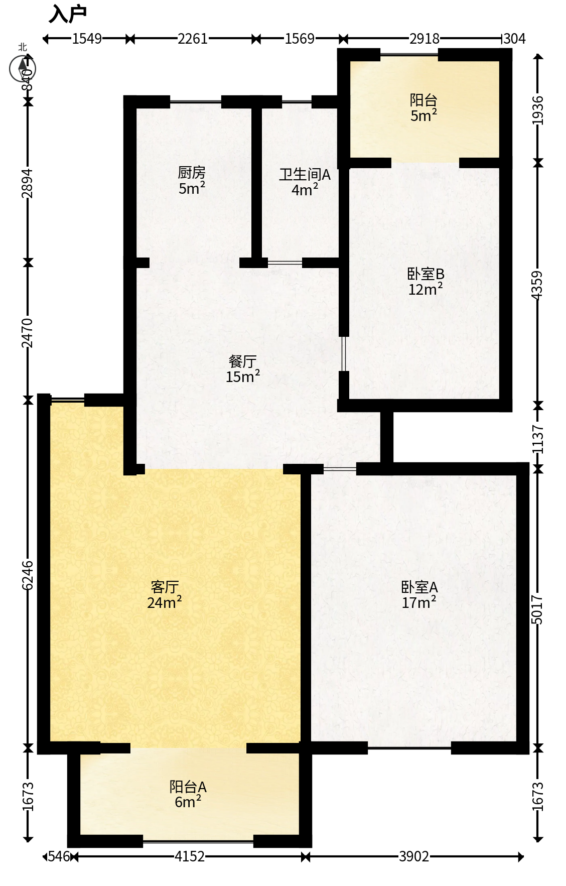 景环小区  2室1厅2卫   48.00万户型图
