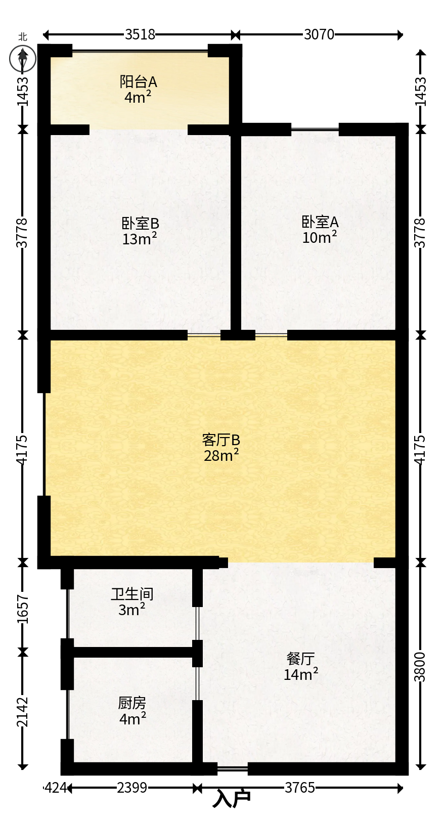 东方新世界  2室2厅1卫   76.00万户型图