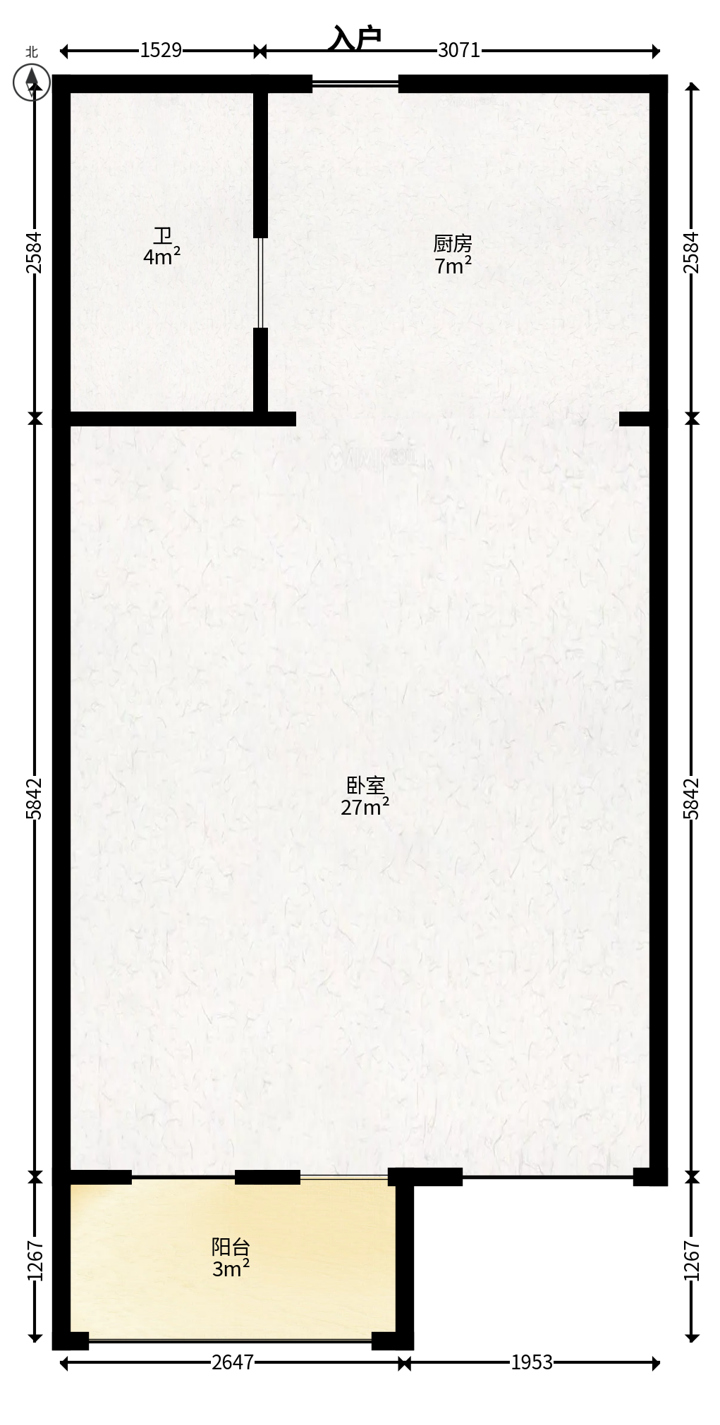 万博汇  1室1厅1卫   56.00万户型图