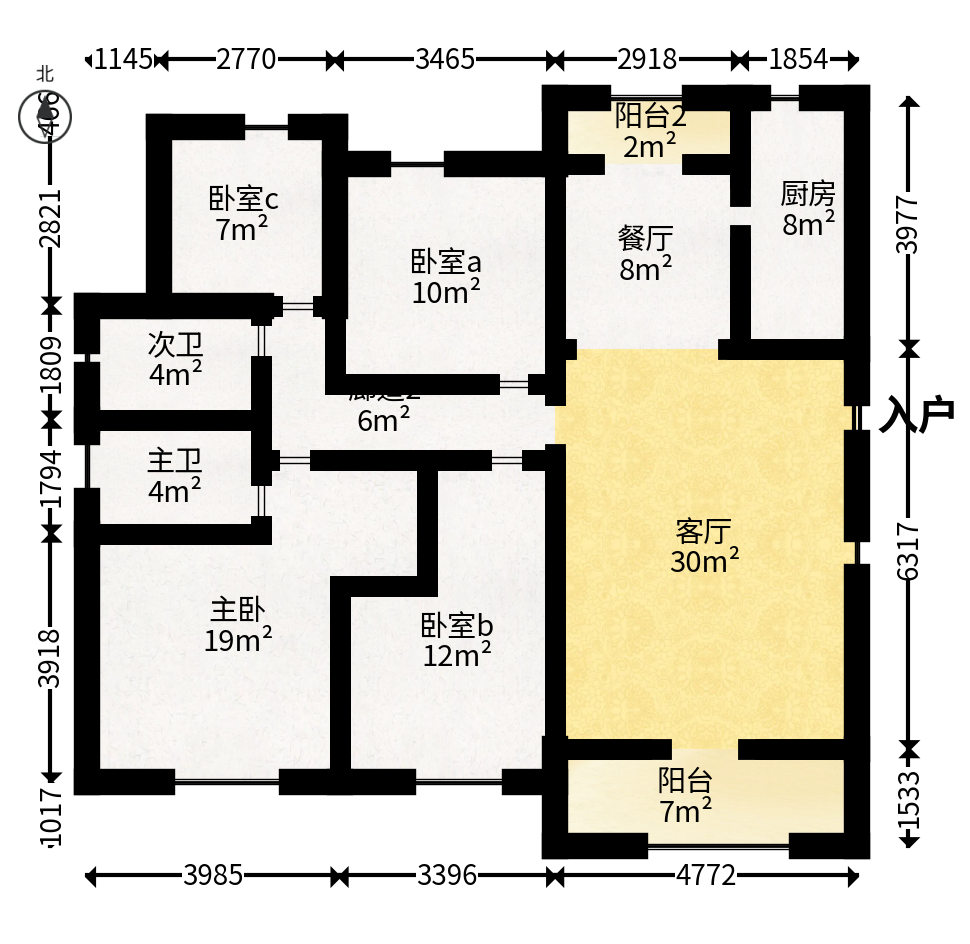 长沙溪山悦  4室2厅2卫   138.00万户型图