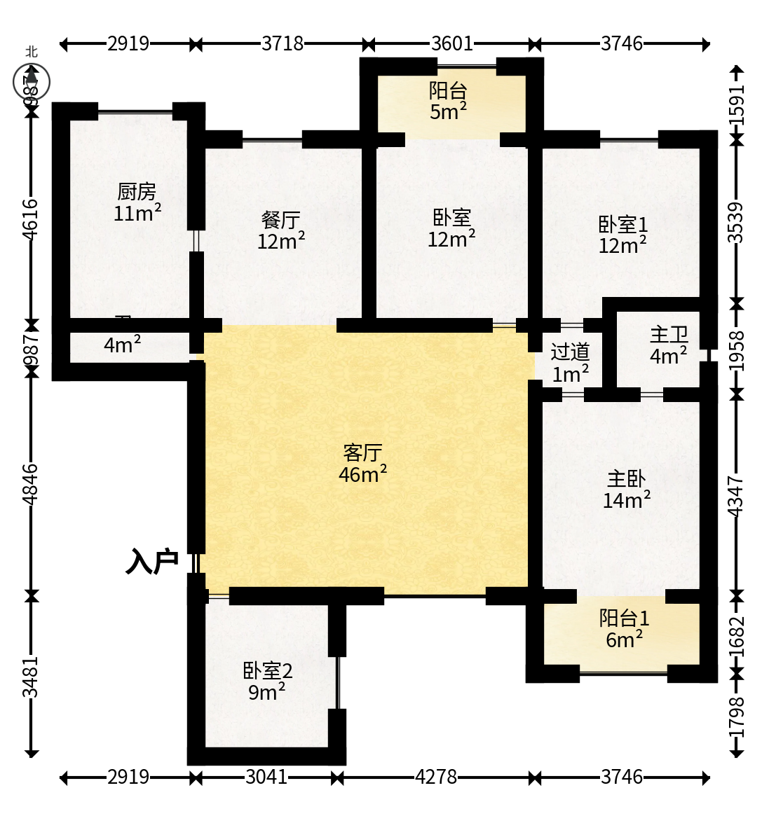 万顺家园  4室2厅2卫   168.00万户型图