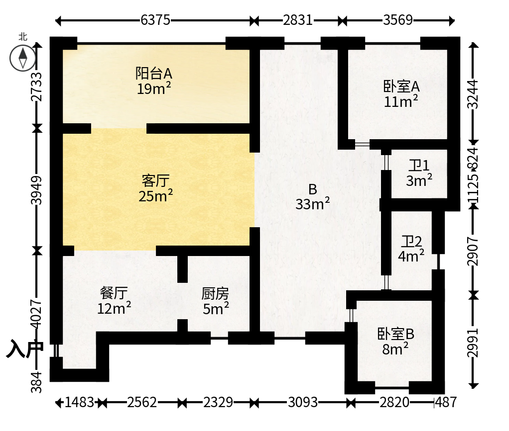 建发玖洲观澜  4室2厅2卫   200.00万户型图