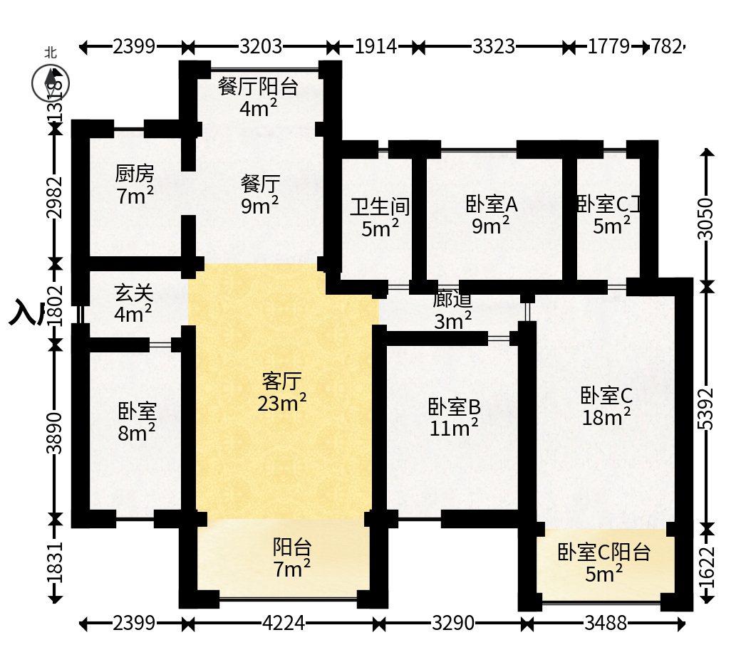 保利天汇  4室2厅2卫   218.00万户型图