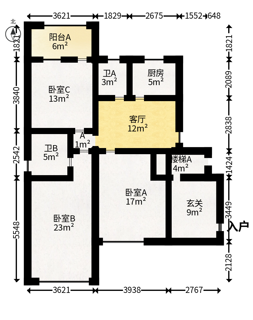 福鑫楼  5室3厅3卫   135.00万户型图