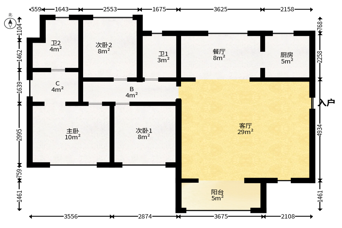 方略城市广场  4室2厅2卫   99.00万户型图