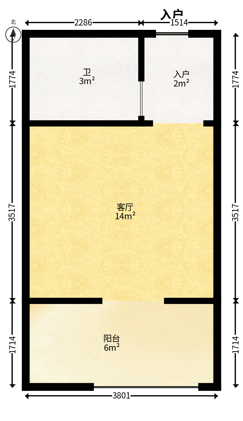 尚都花园城  1室1厅1卫   18.00万户型图