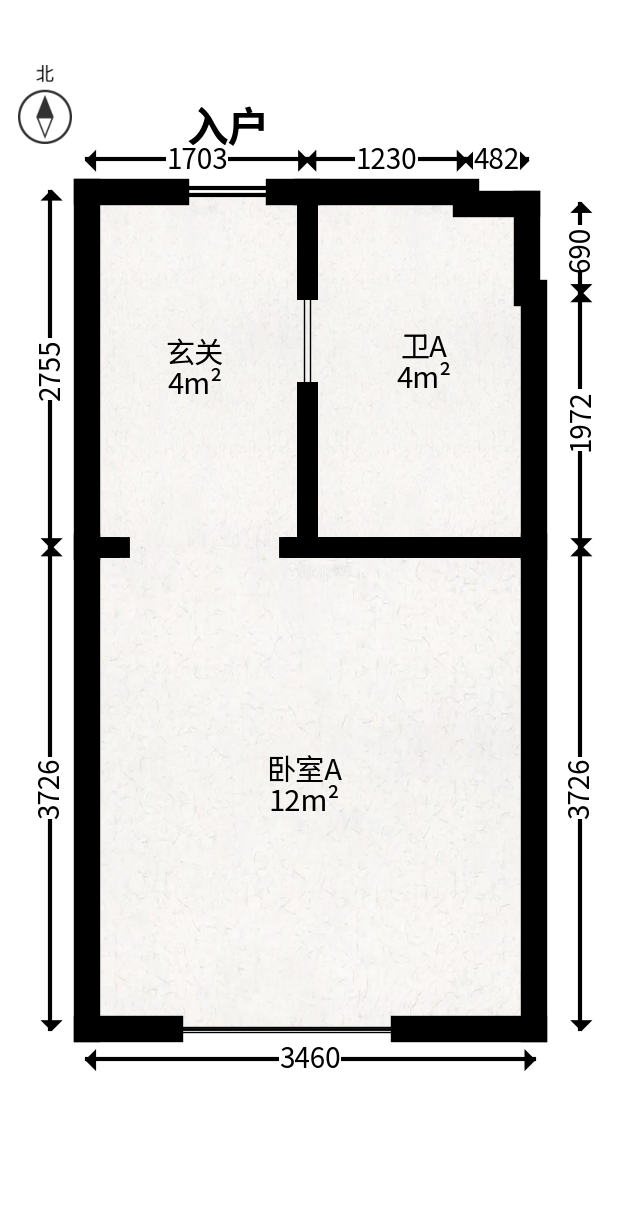 协信星澜汇  1室1厅1卫   25.00万户型图