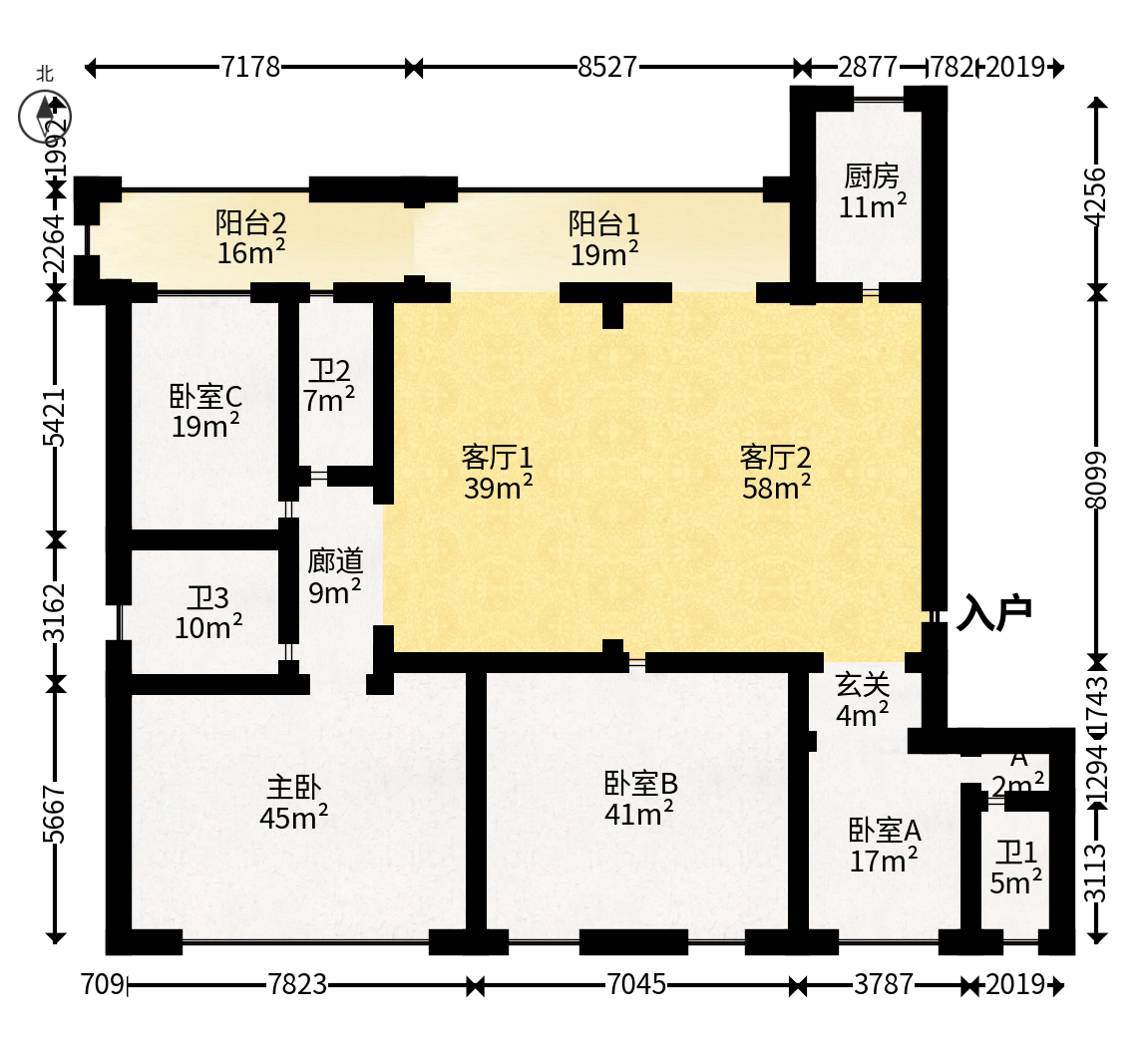建投象山国际  5室2厅3卫   425.00万户型图