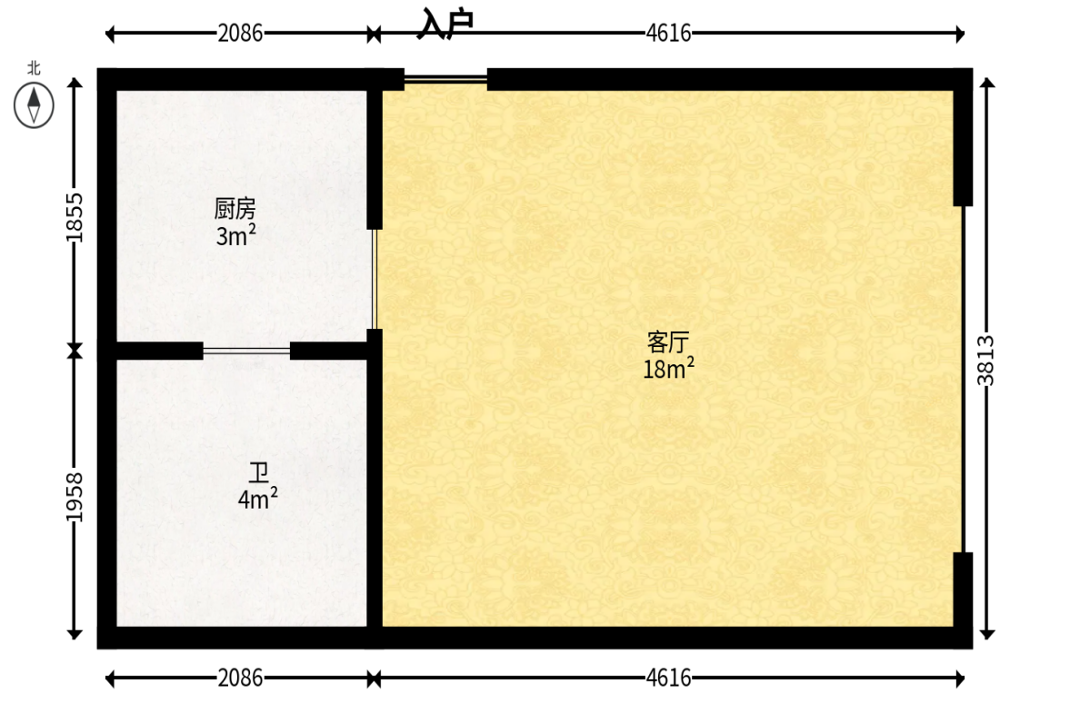 中建悦和城  1室1厅1卫   34.80万户型图