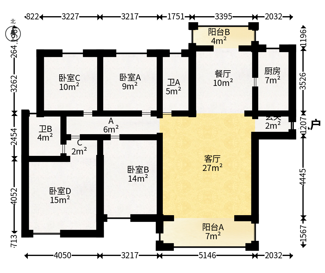 五矿沁园金城（春和景园）  4室2厅2卫   152.00万户型图