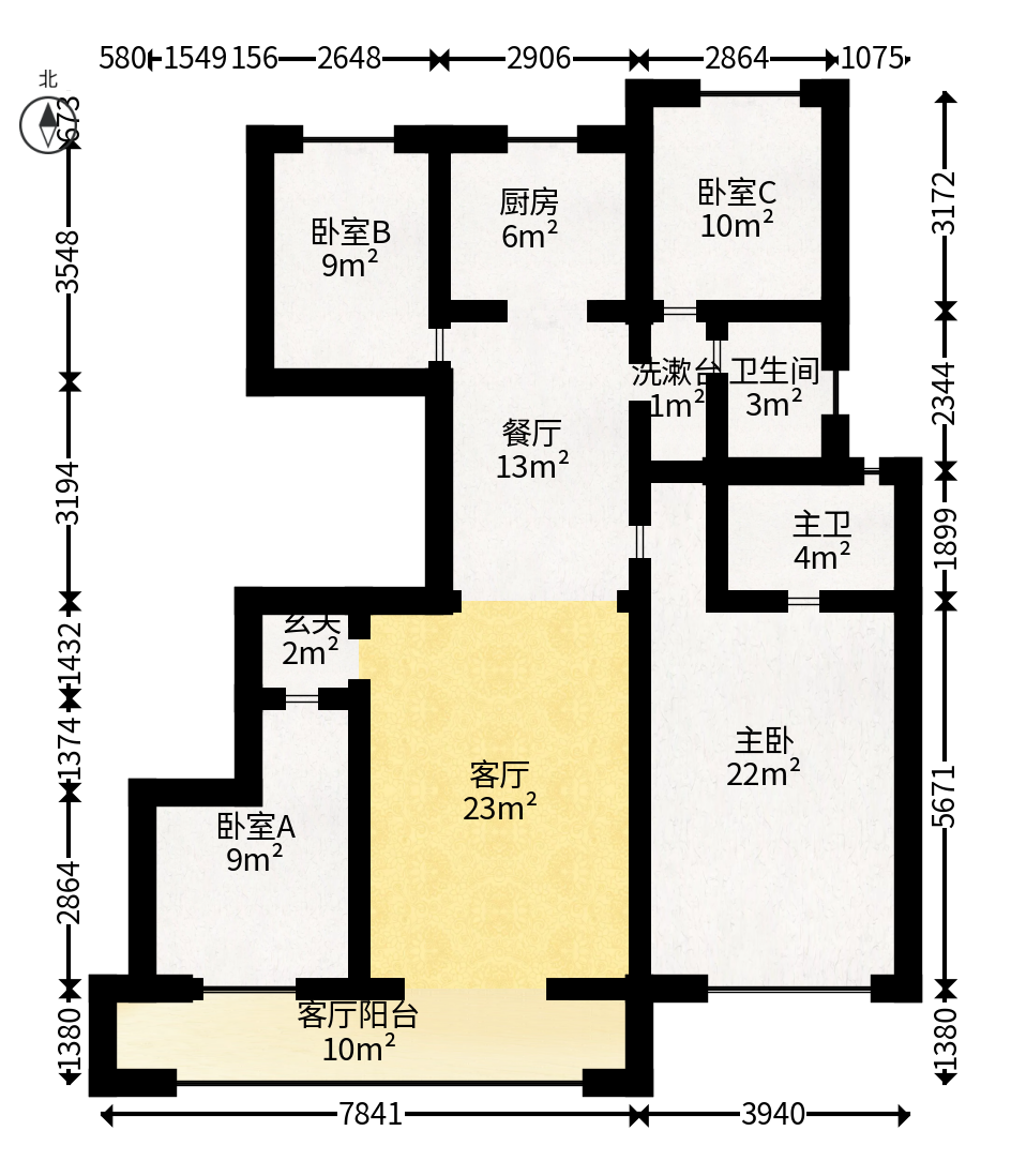 江悦和鸣  4室2厅2卫   212.90万户型图
