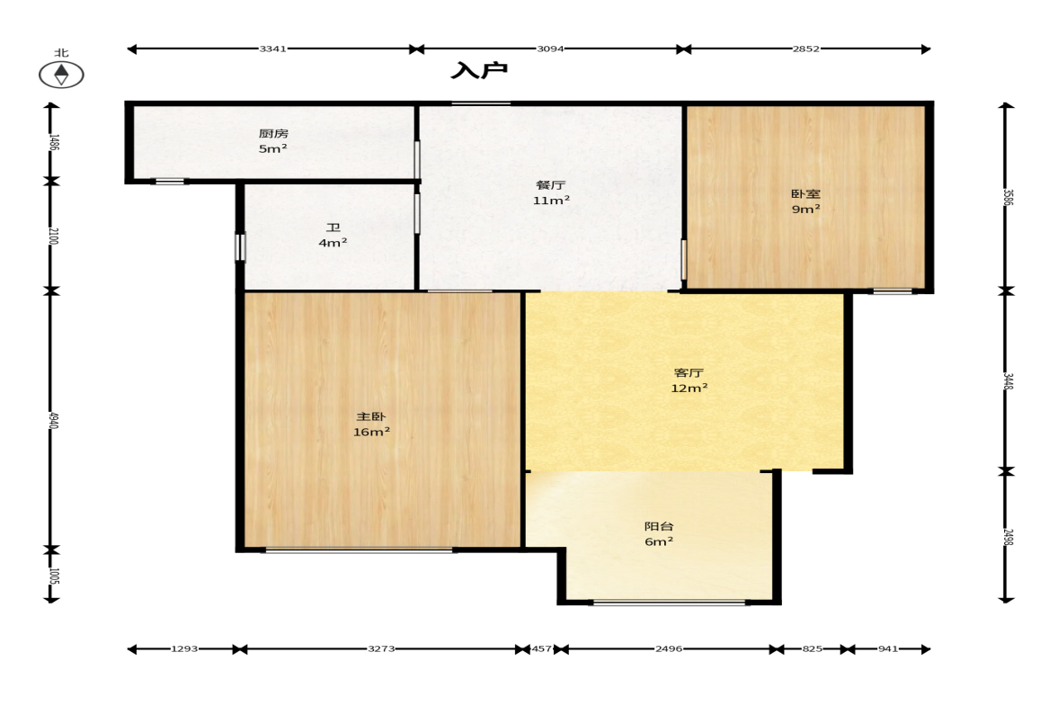 四季星城  2室2厅1卫    60.0万户型图