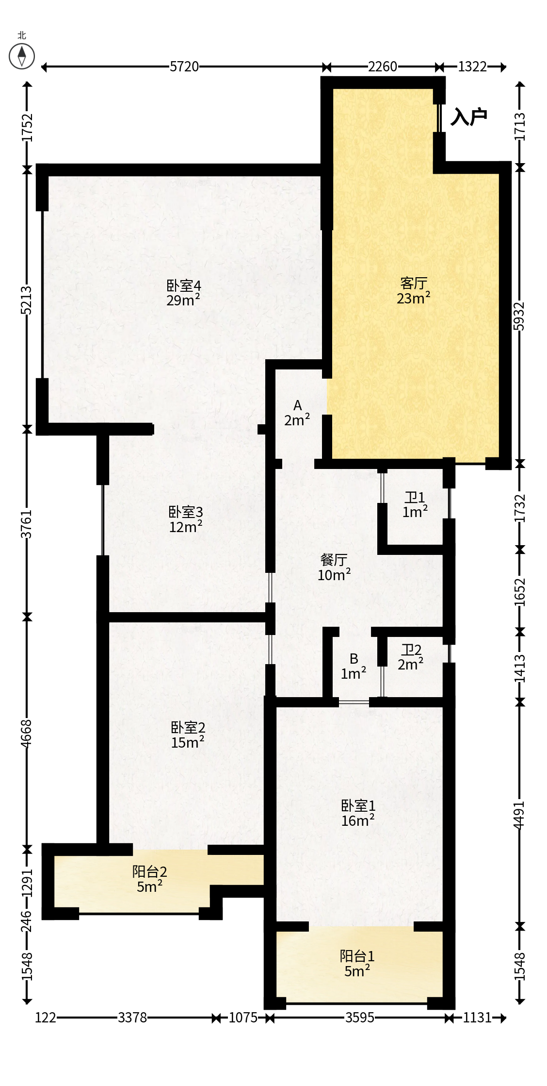 路桥大厦  4室2厅2卫   122.00万户型图