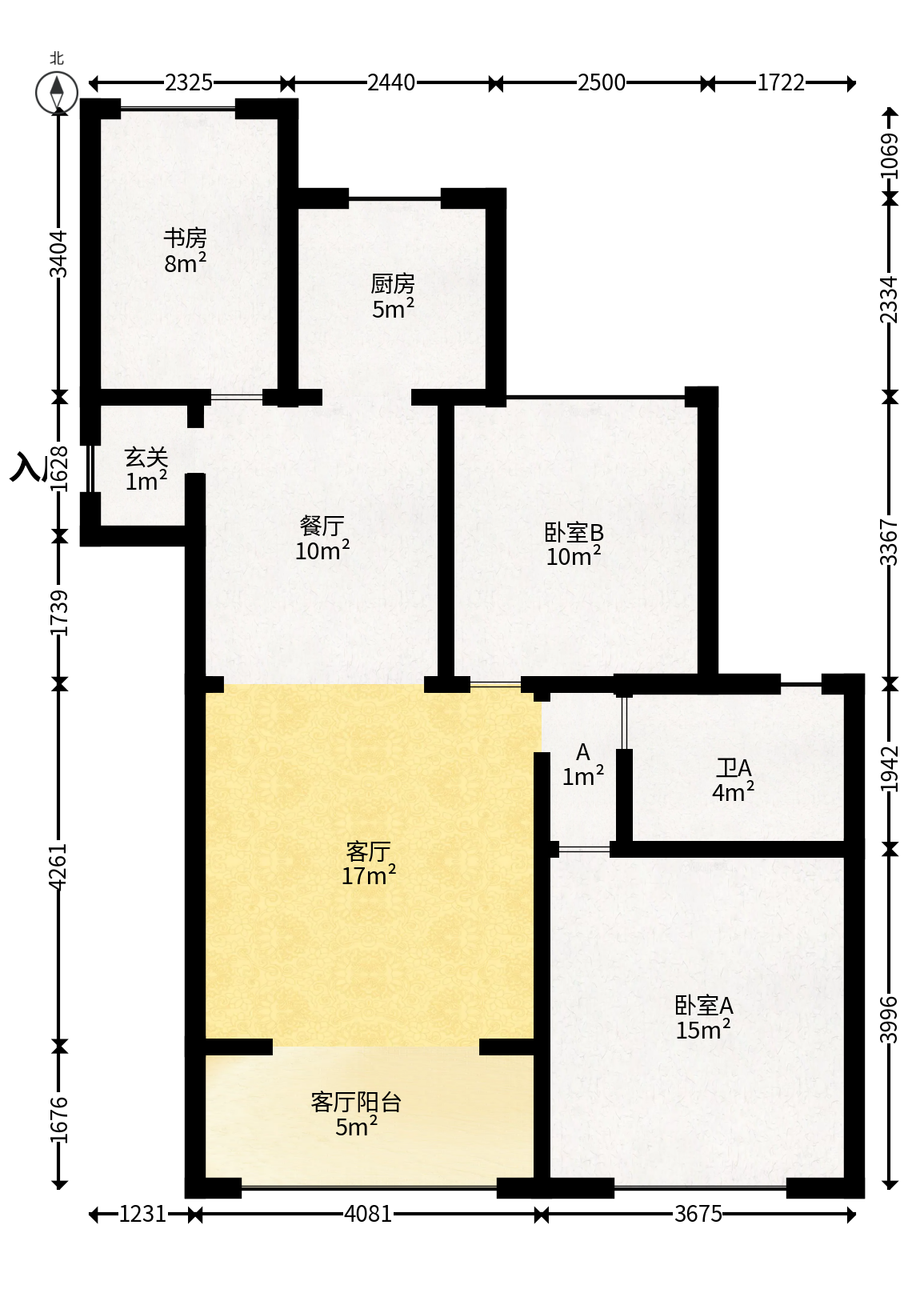 旭辉藏郡（藏郡、旭湘华府)  3室2厅1卫   242.00万户型图