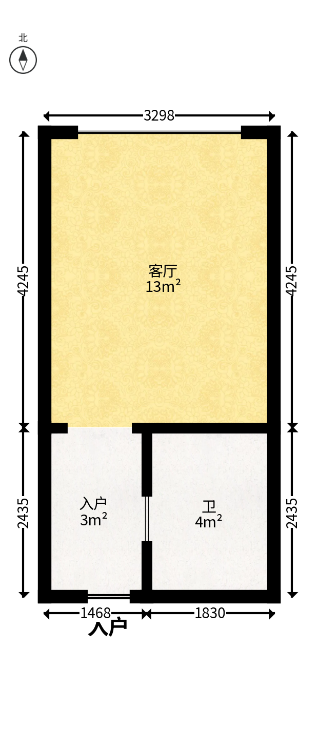 中建悦和城  1室1厅1卫   25.00万户型图