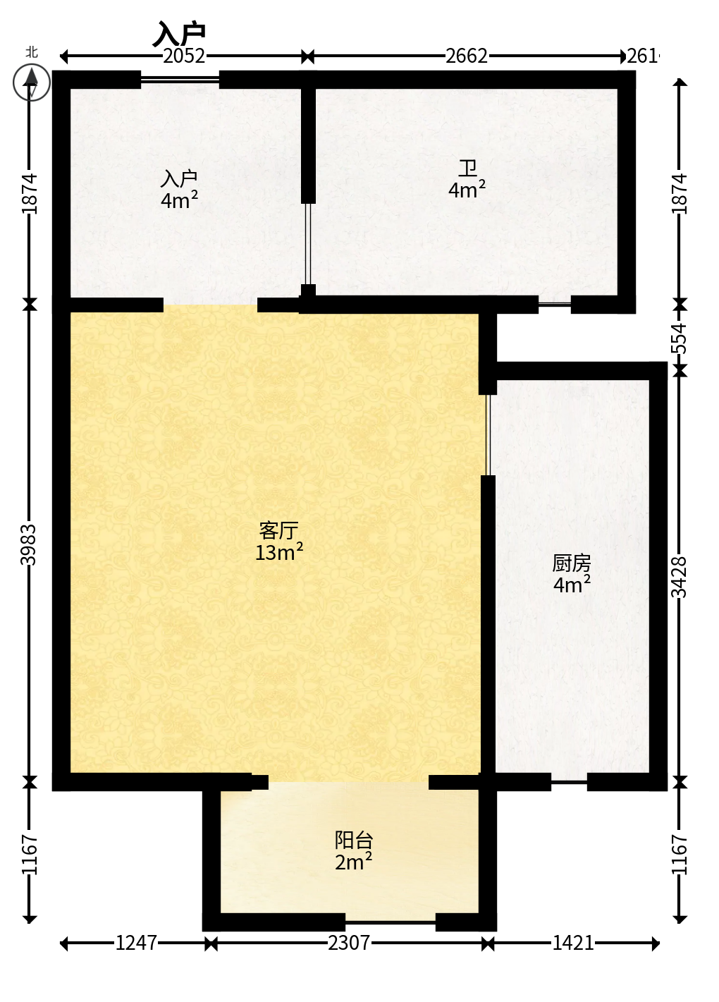 鹏基诺亚山林  1室1厅1卫   22.00万户型图