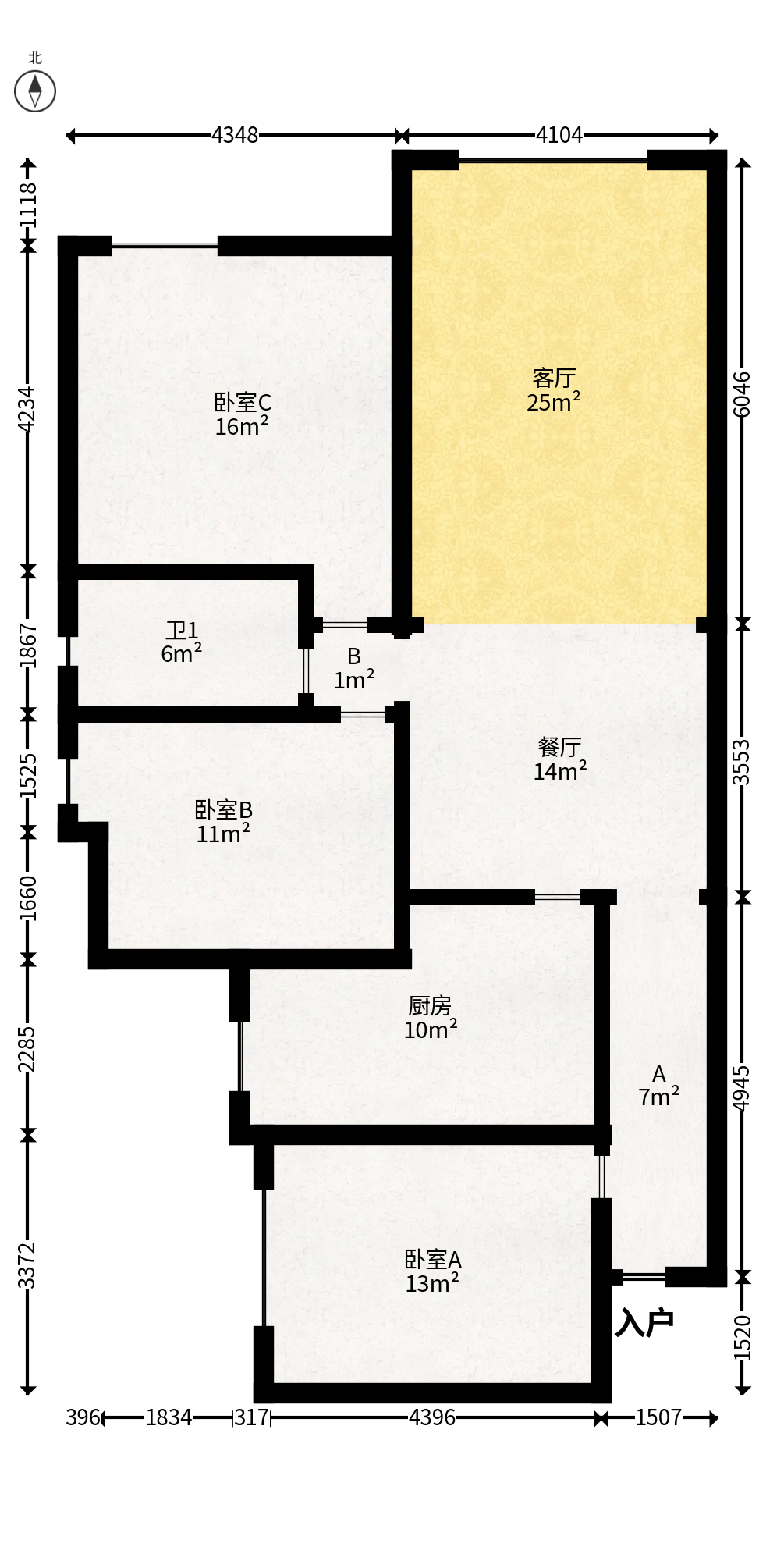 融科东南海  3室2厅1卫   112.00万户型图