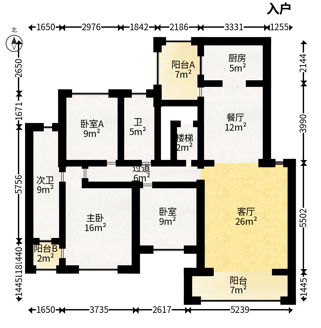 永宏万家里  6室2厅2卫   178.00万户型图