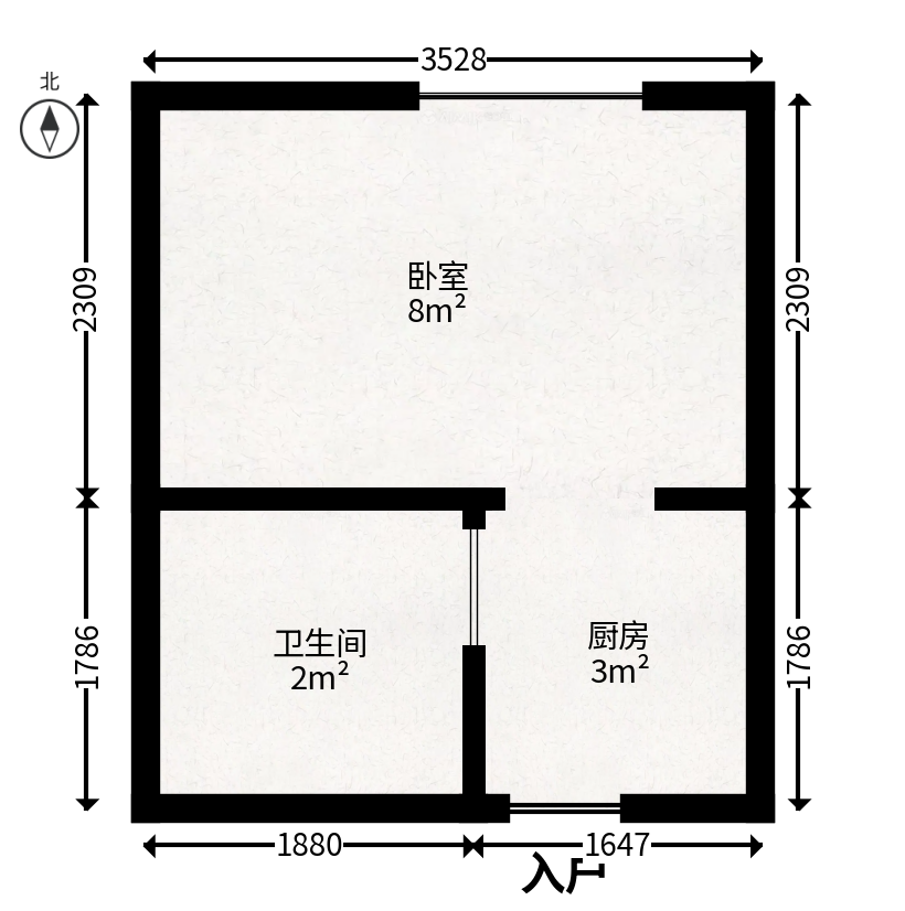 兰亭湾畔  1室1厅1卫   13.80万户型图