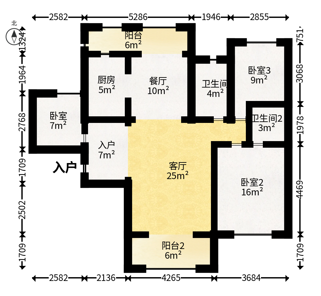 中交中央公园D4区  3室2厅1卫   125.00万户型图