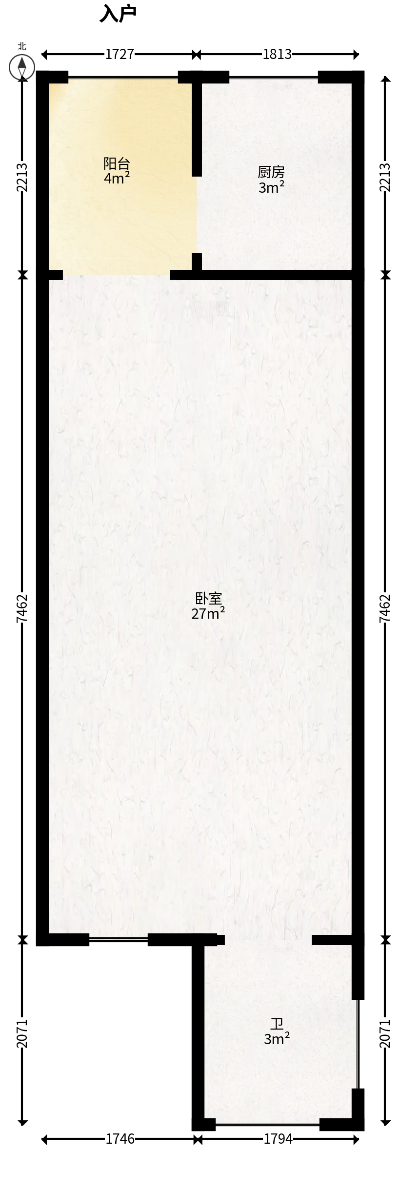克拉美丽山庄（晟领国际）  1室1厅1卫   28.00万户型图