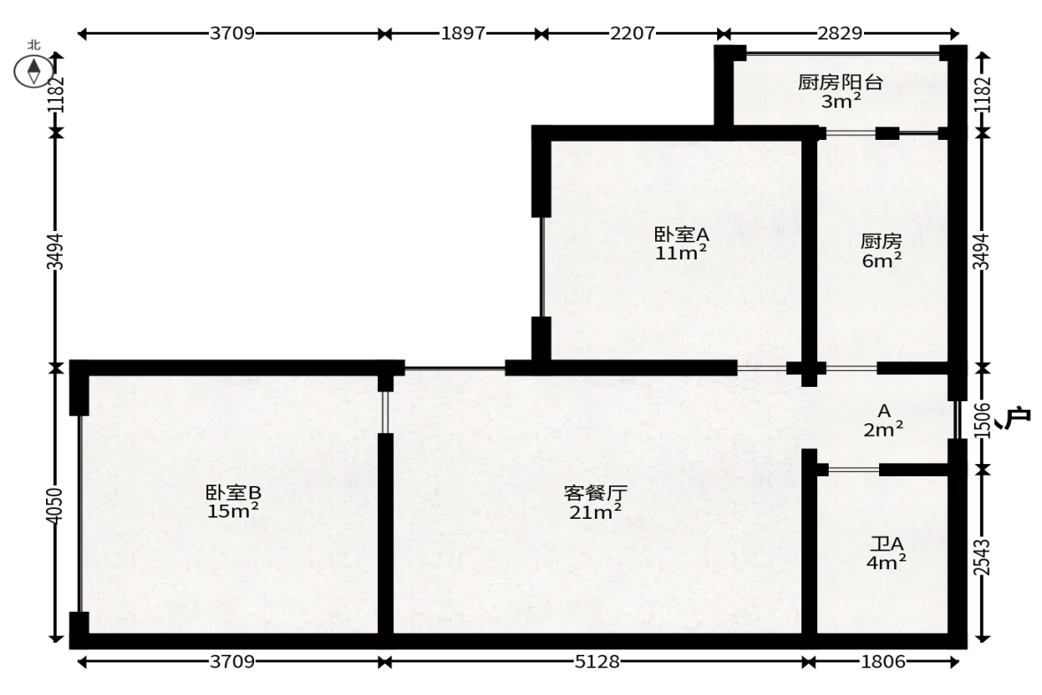 德润园  2室2厅1卫   58.00万户型图