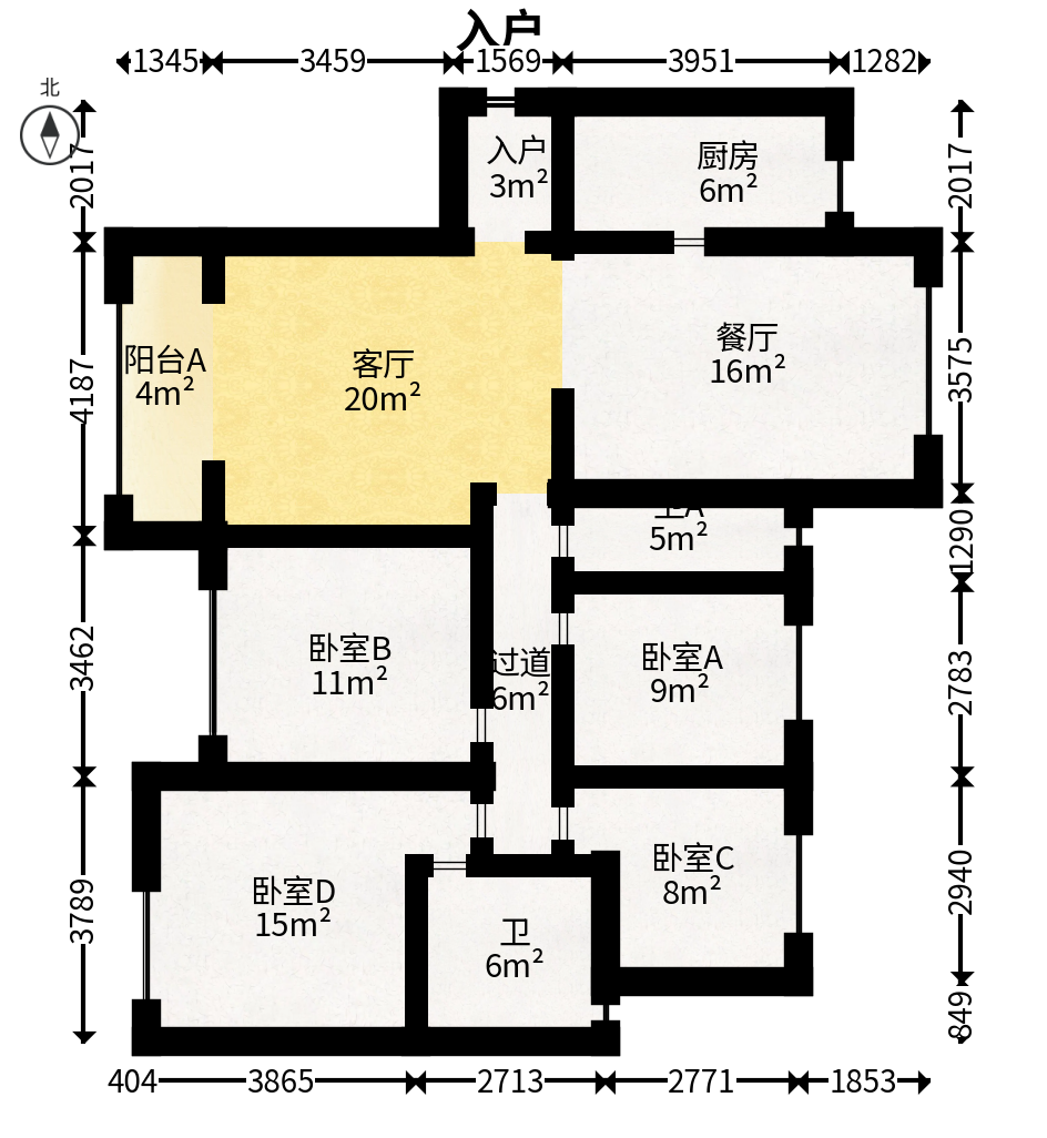 中建嘉和城凤凰台（中建瑞兴家园）  1室0厅0卫   130.00万户型图