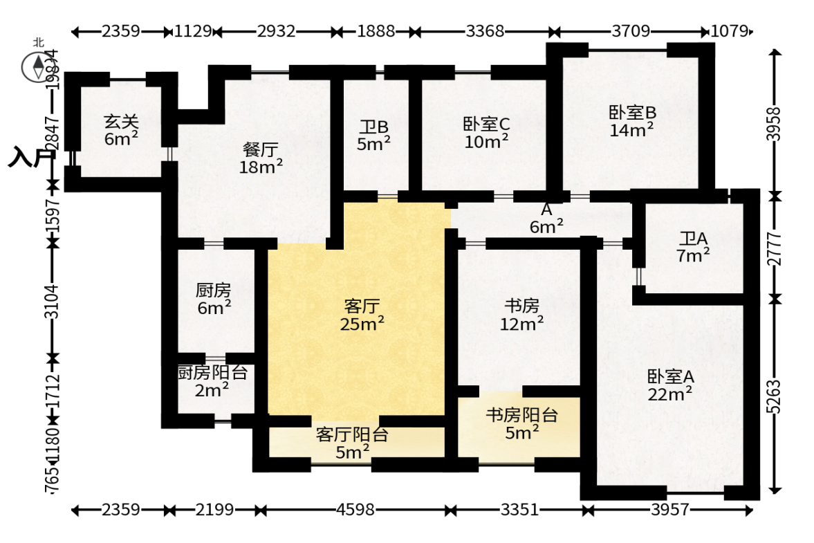 八方小区C区  4室2厅2卫   514.00万户型图