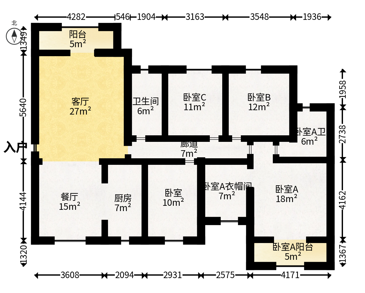 洋湖春园  4室2厅2卫   108.00万户型图