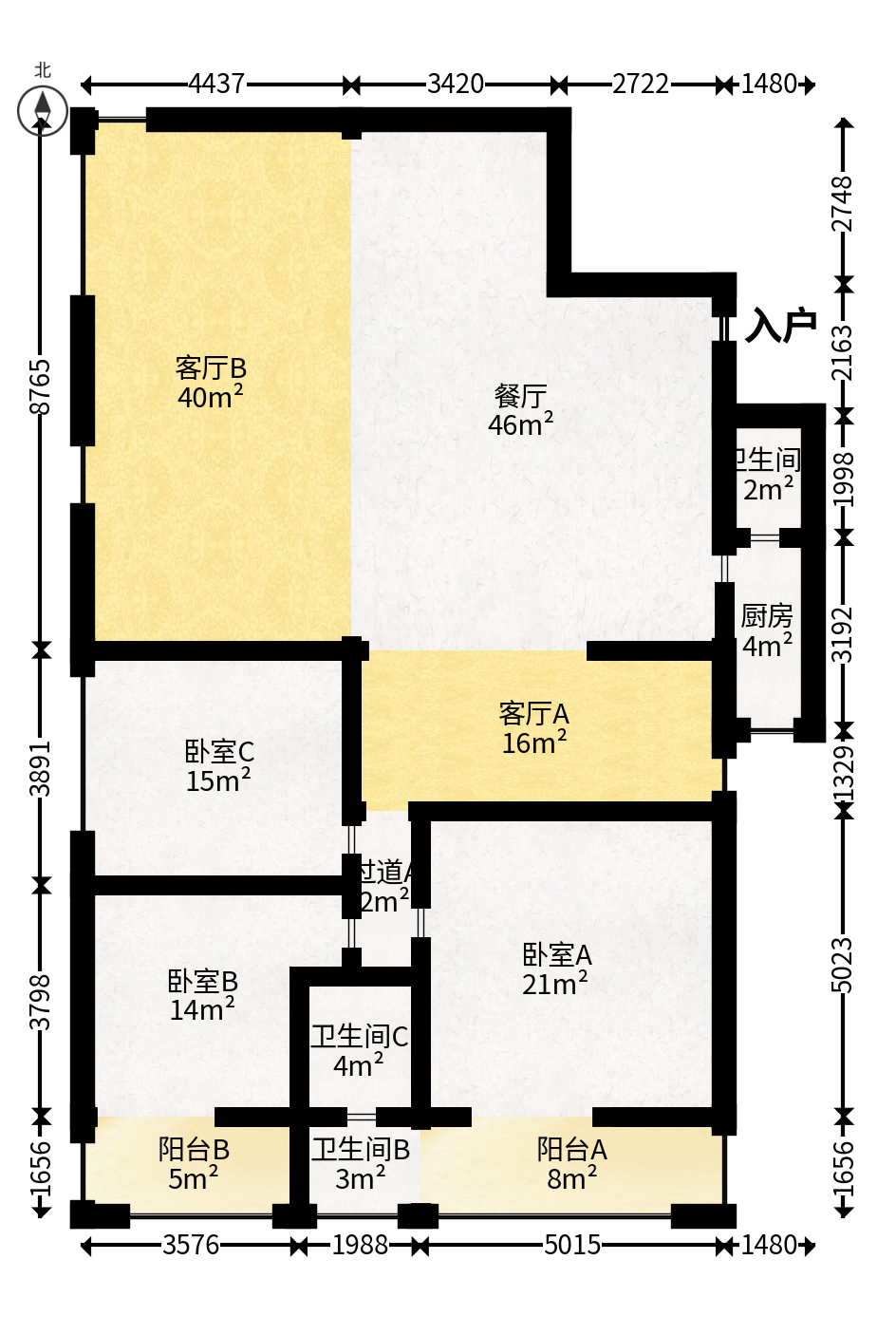 中商大厦  4室1厅1卫   185.00万户型图