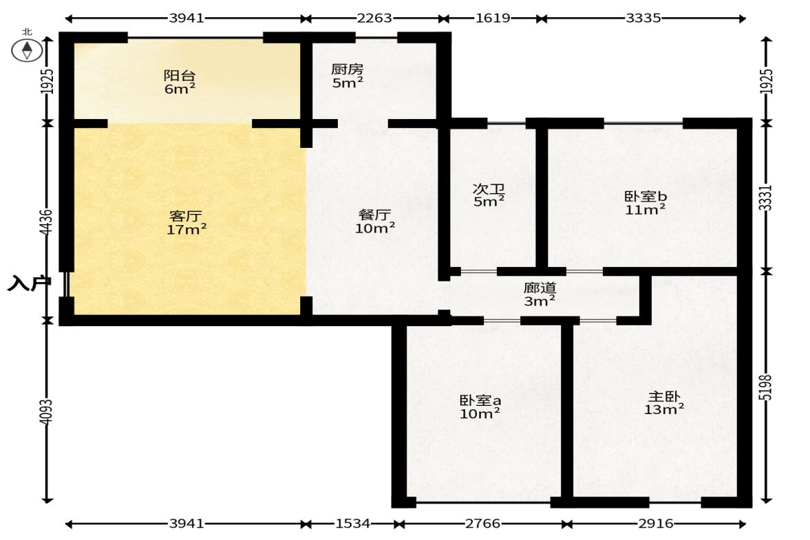 和沁园  3室2厅1卫   55.00万户型图