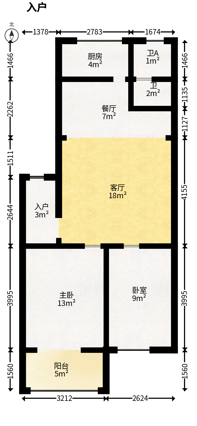 湘绣城  2室1厅1卫   38.00万户型图