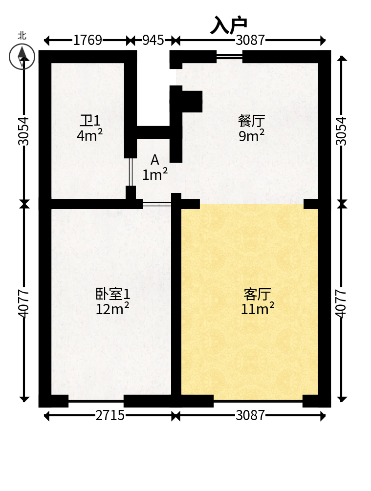 明昇壹城（明昇时代广场）三期  2室1厅1卫   65.00万户型图
