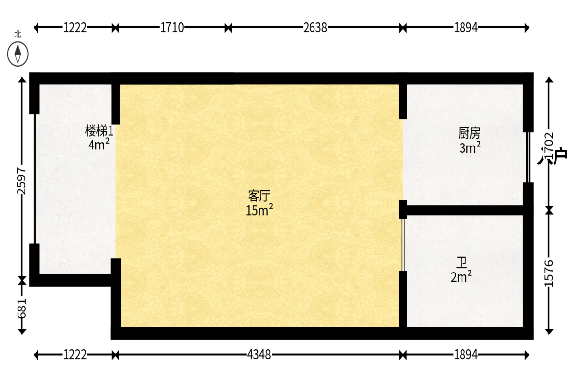 万科紫台  1室0厅0卫   45.00万户型图