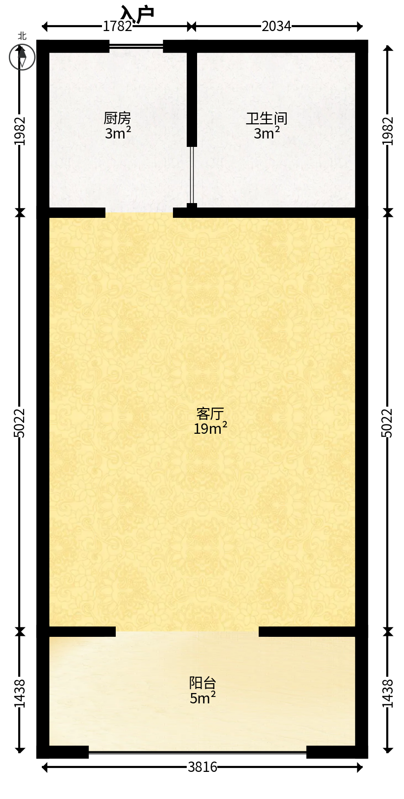 花漾年华（桂花园）  1室1厅1卫   36.00万户型图