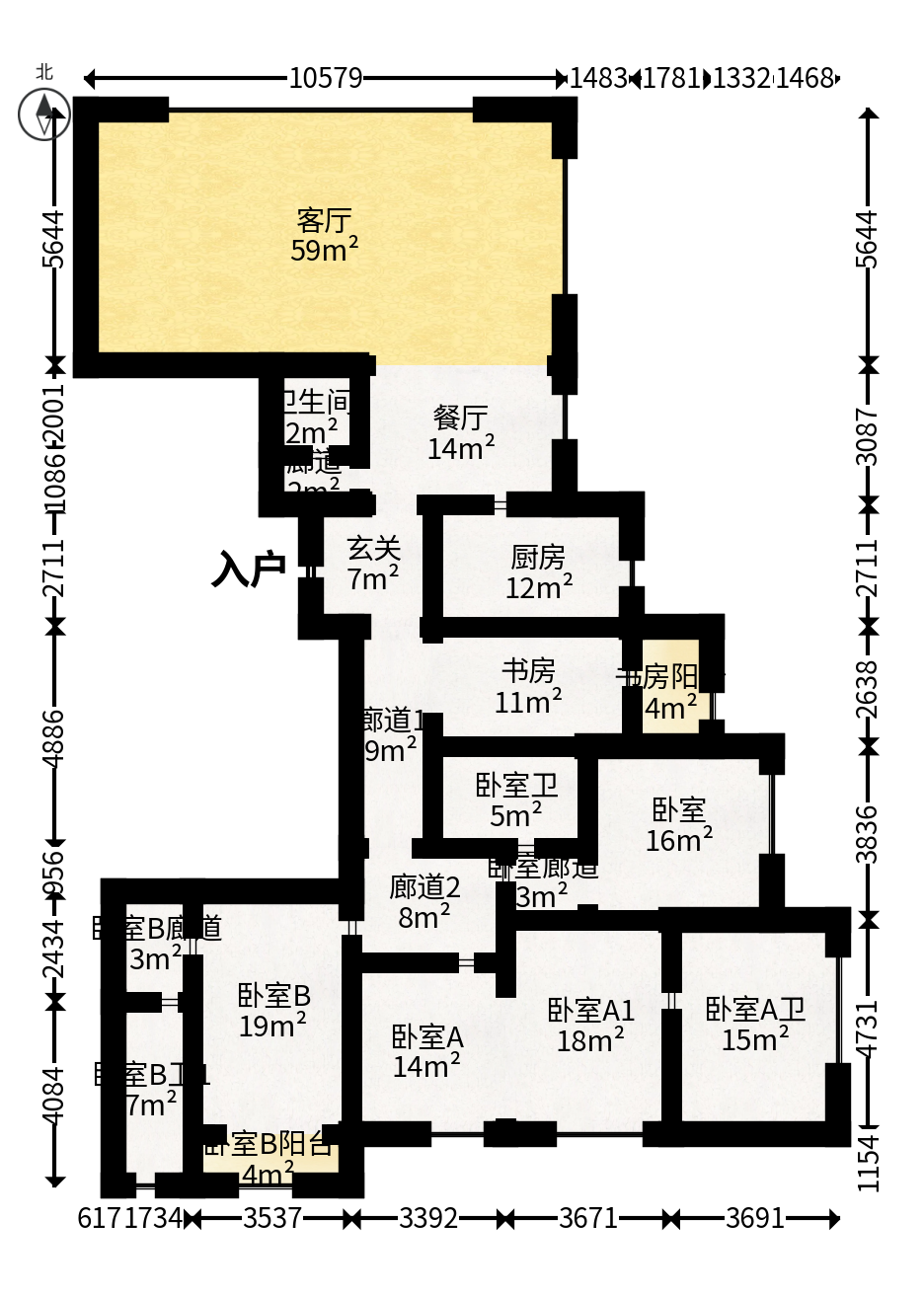 正荣梅溪紫阙台  4室2厅4卫   512.00万户型图