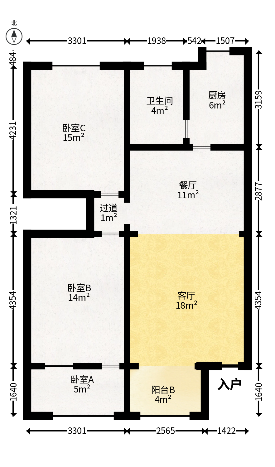 湖南第六工程有限公司机关小区（六公司机关大院）  2室1厅1卫   58.00万户型图