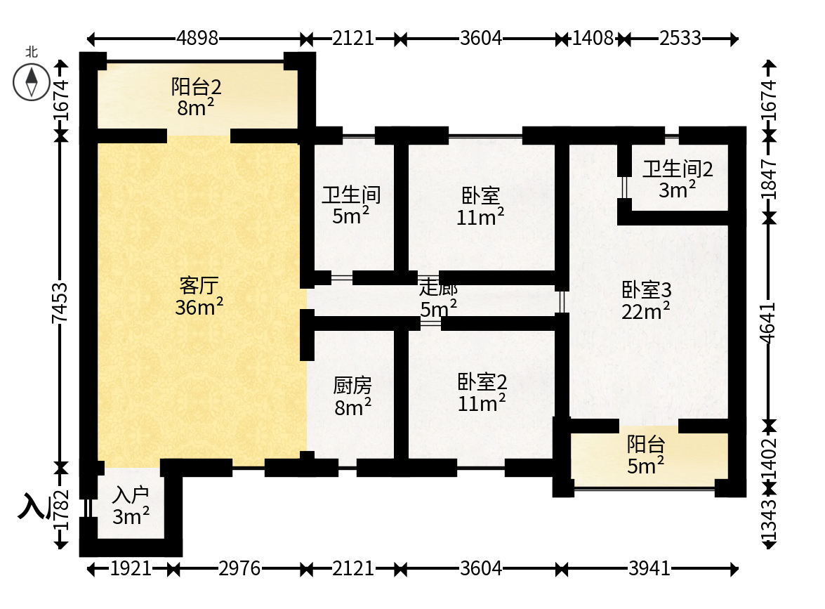 芙蓉环卫公寓  3室1厅1卫   65.00万户型图