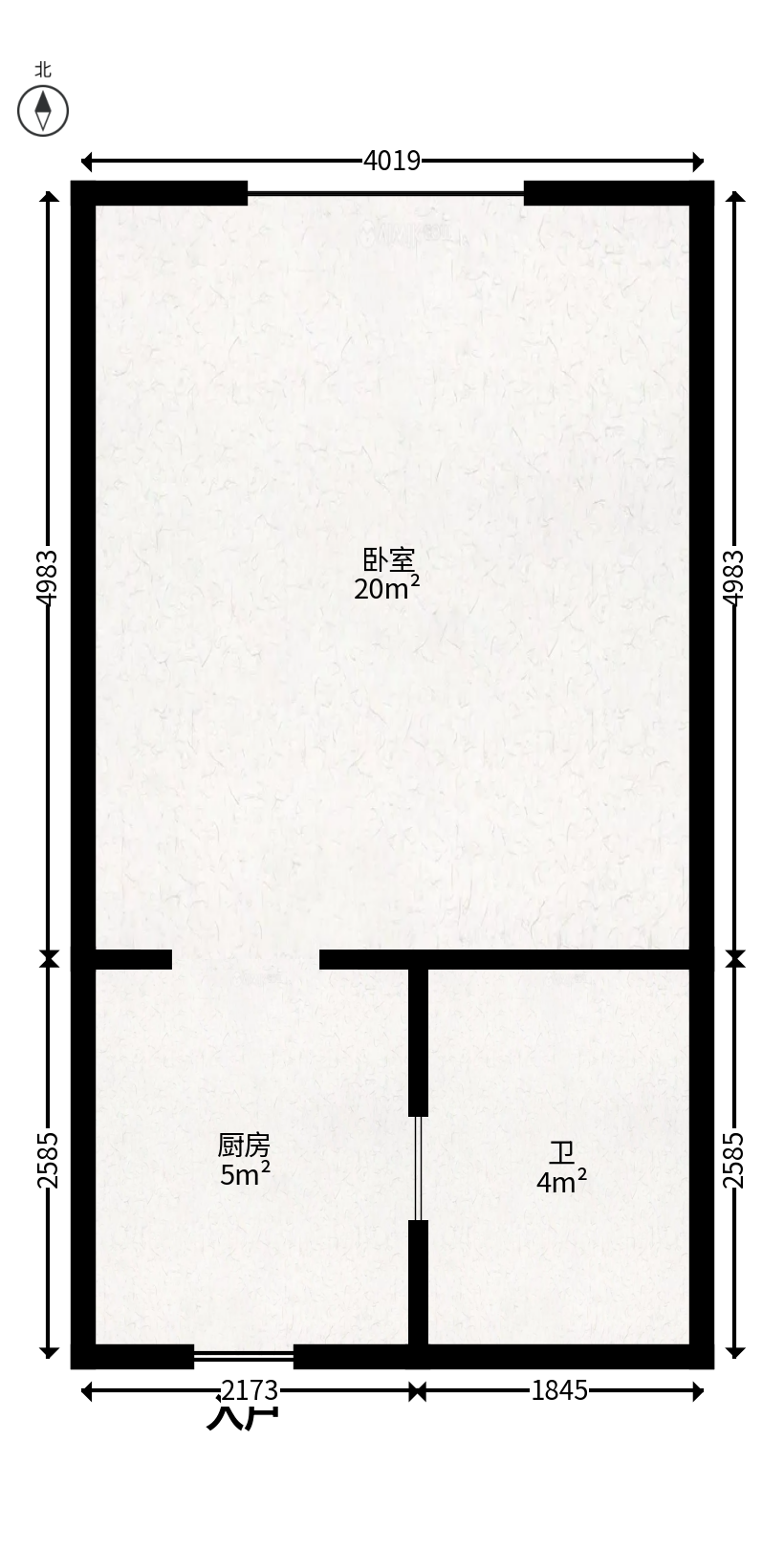 科大佳园北苑  1室1厅1卫   35.00万户型图