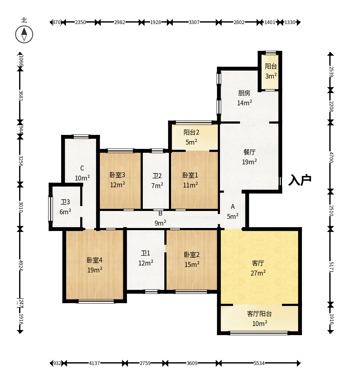 博林金谷 4室2厅2卫 278.0万 博林金谷 4室2厅2卫 278.0万户型图