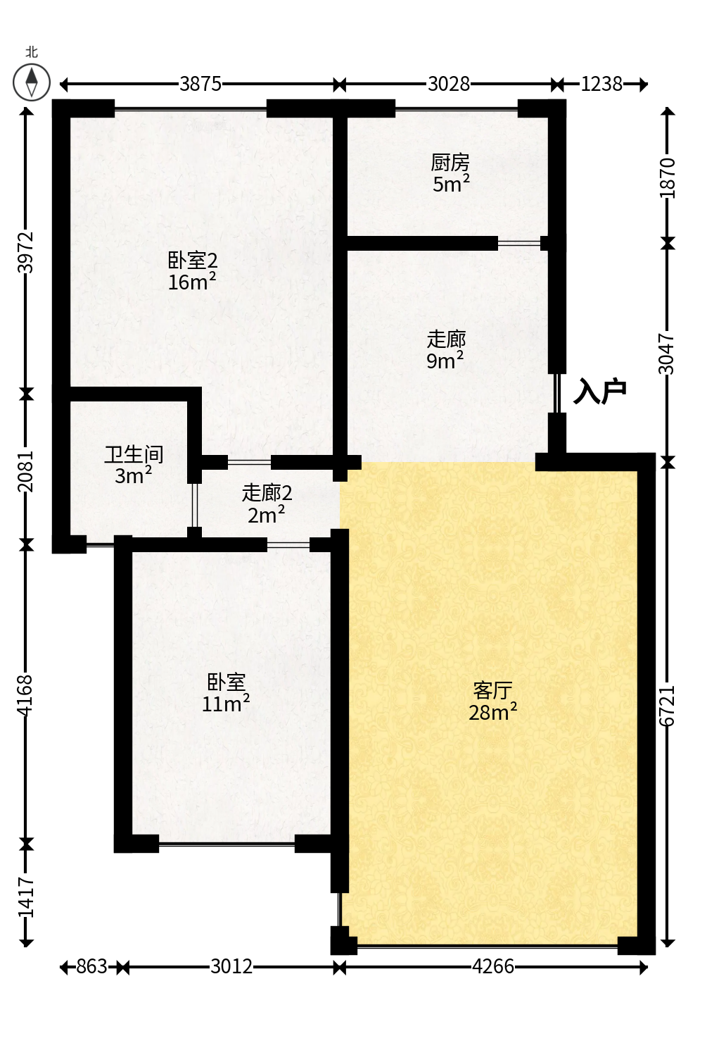 紫东苑（星沙）  4室2厅2卫   46.00万户型图
