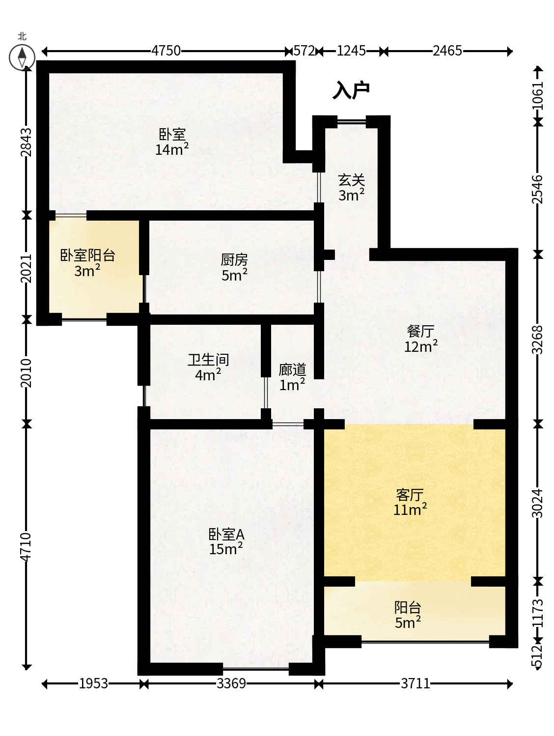 阳光100一期、四五期  2室2厅1卫   82.00万户型图