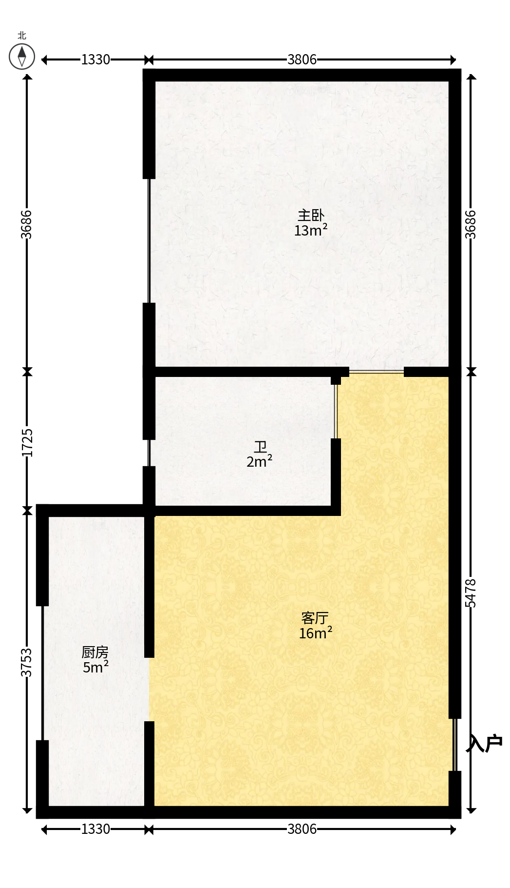 筑梦园  1室0厅0卫   32.00万户型图