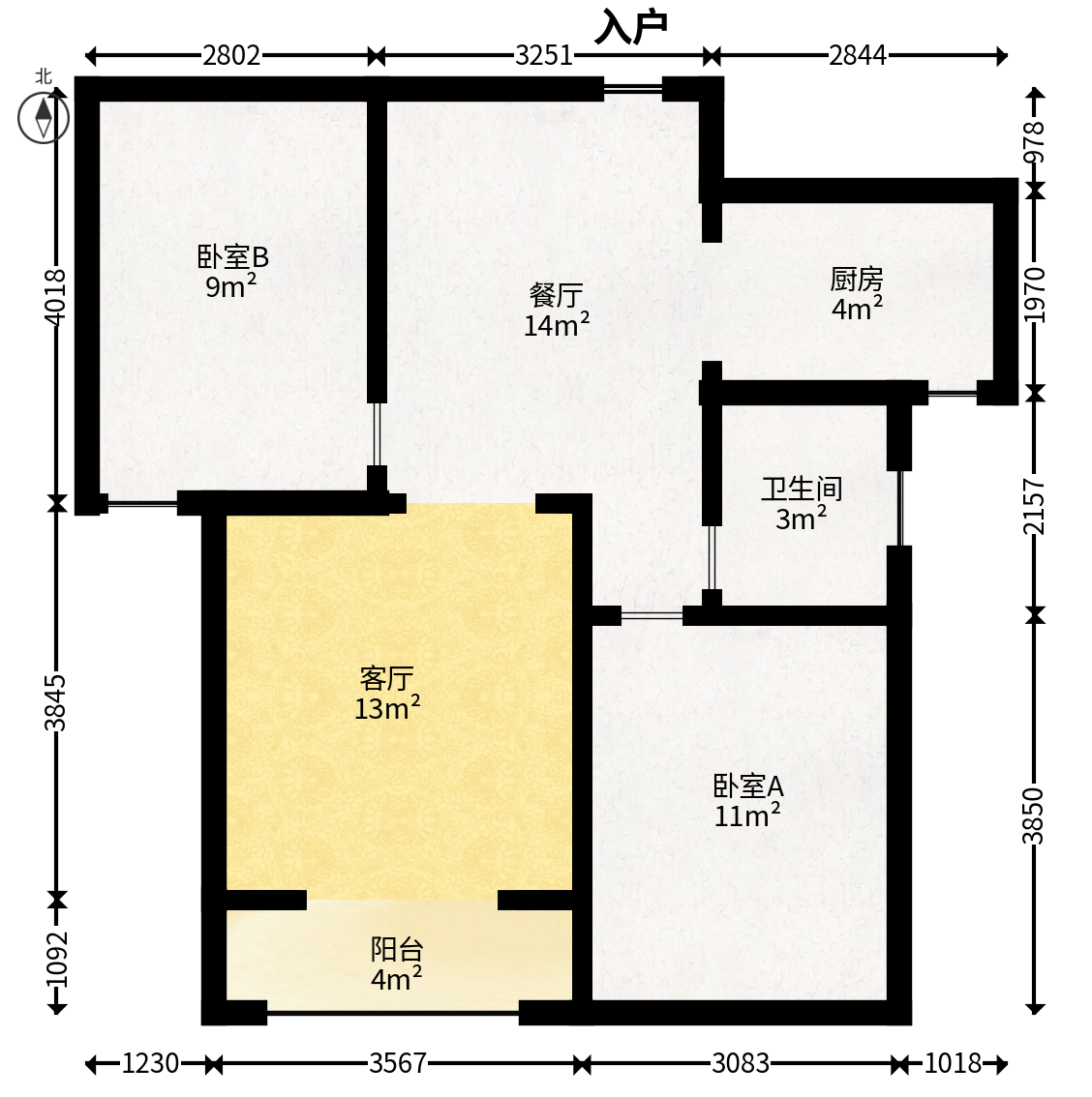 丽发新城  2室2厅1卫   52.00万户型图