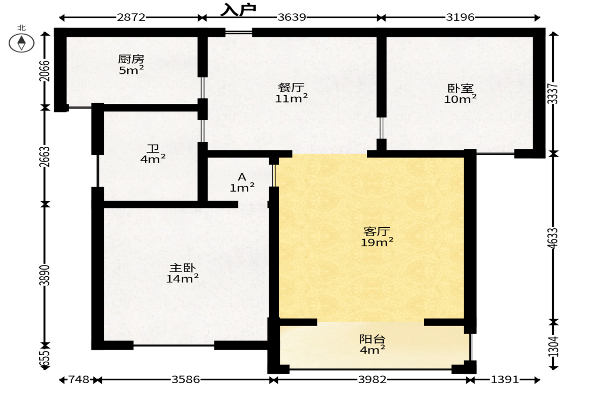 圆梦完美生活  2室2厅1卫   45.00万户型图