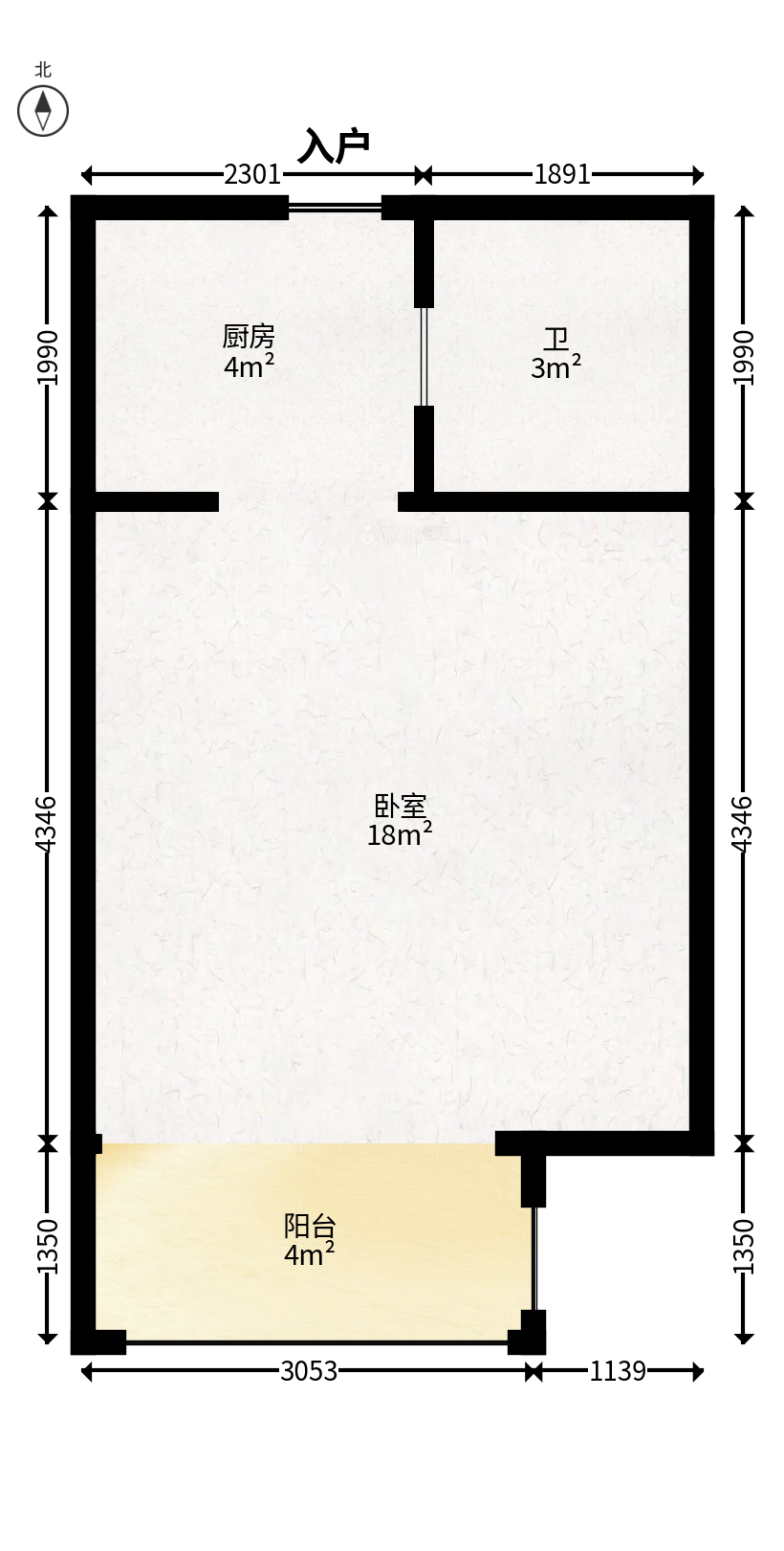 标志商务中心  1室1厅1卫   21.00万户型图