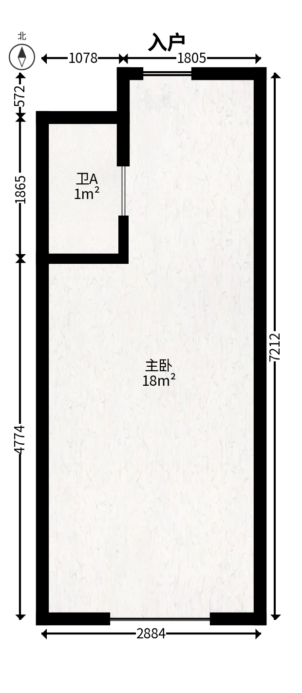 保利天禧EF区  1室1厅1卫   40.00万户型图