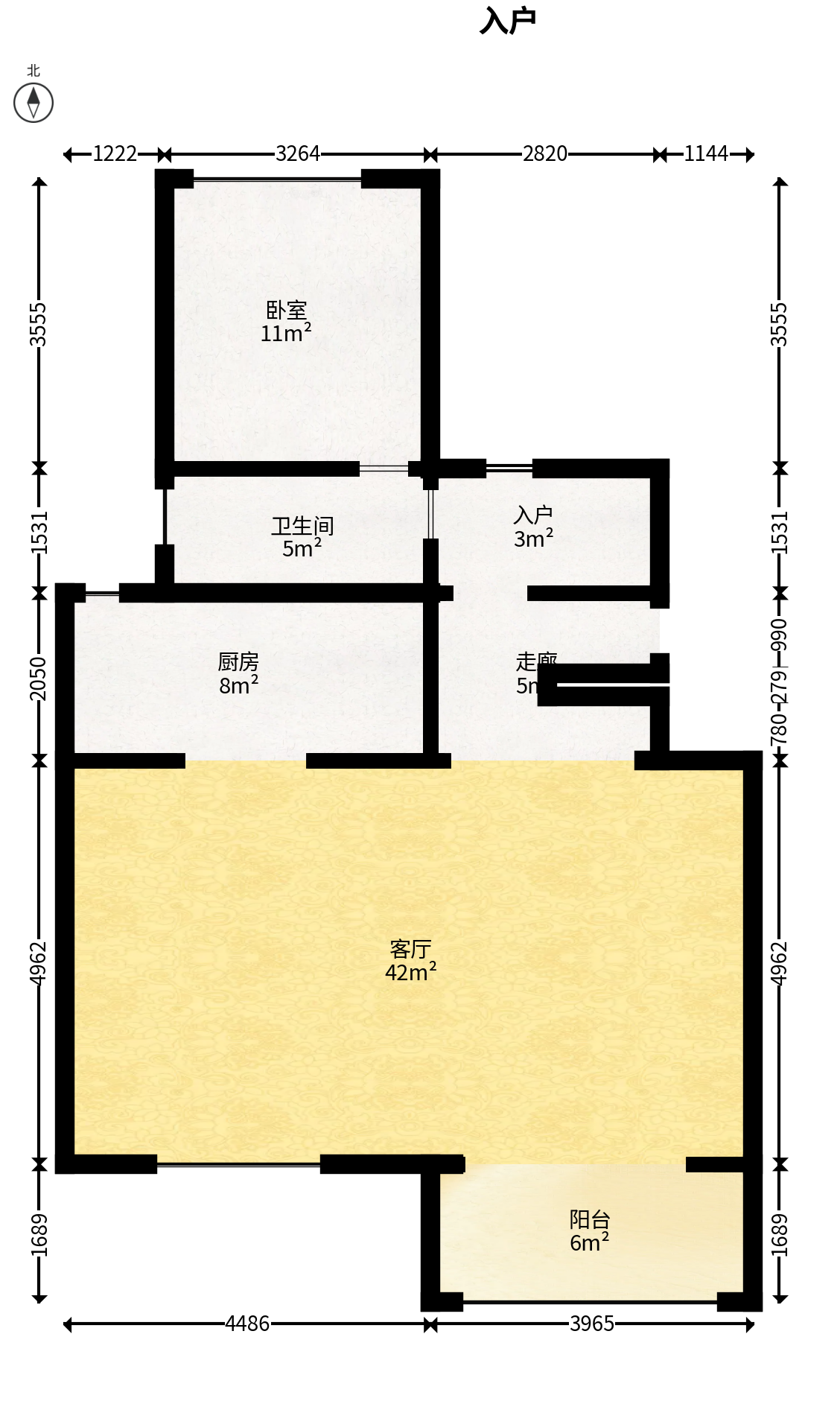 敏捷珑玥府  5室2厅1卫   158.00万户型图