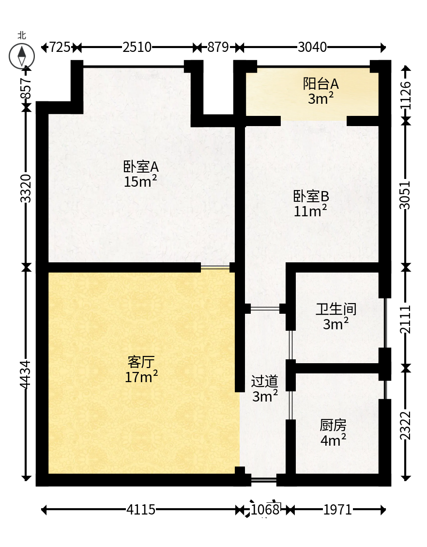 三重星都心  2室2厅1卫   66.00万户型图