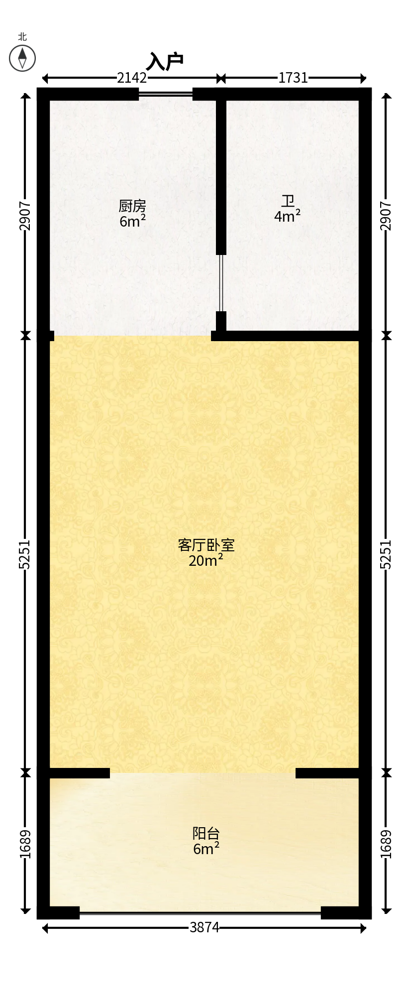 华侨假日中心（晟华苑）  1室1厅1卫   25.00万户型图